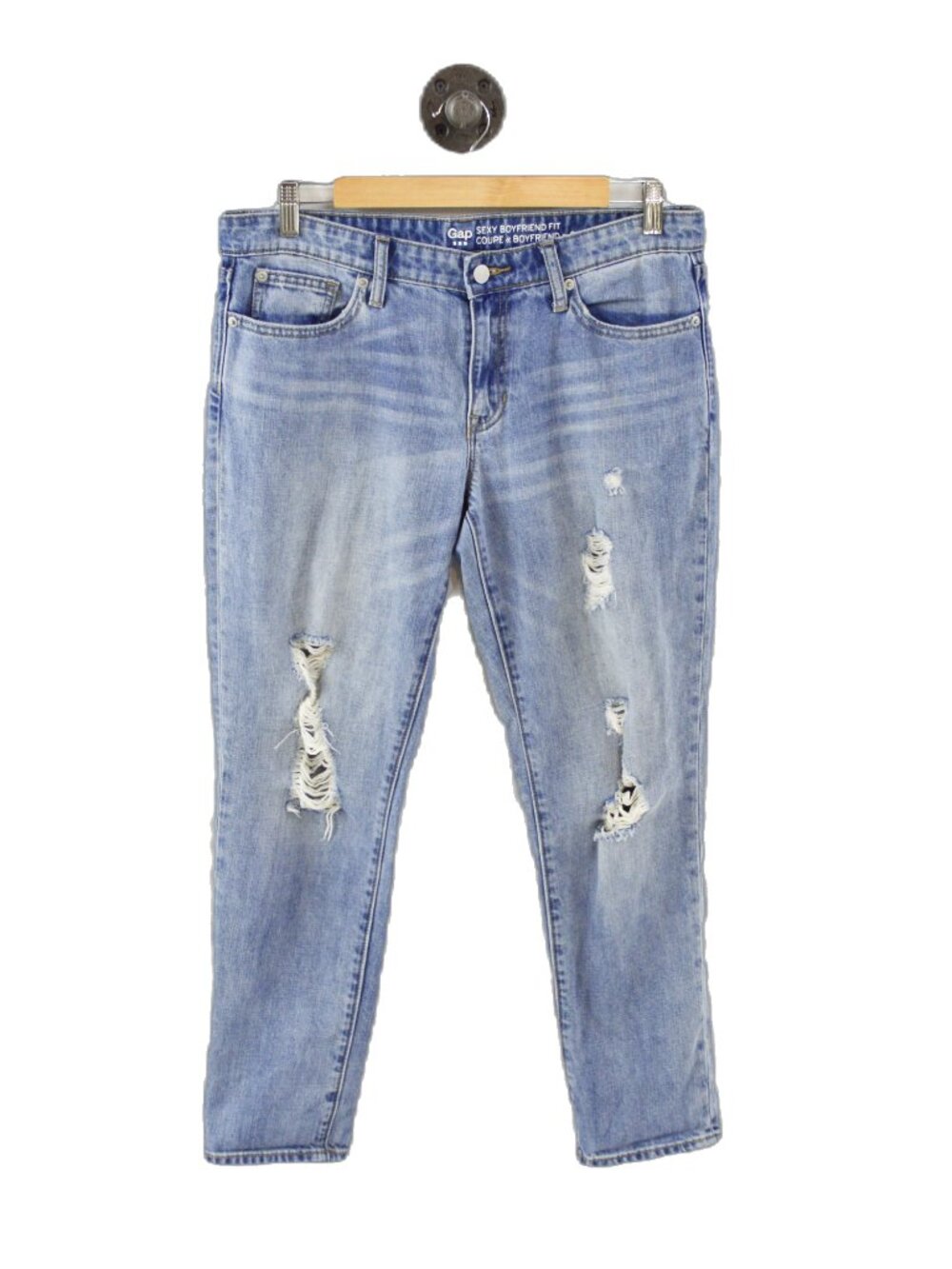Gap sexy boyfriend fit distressed denim jean #219-5